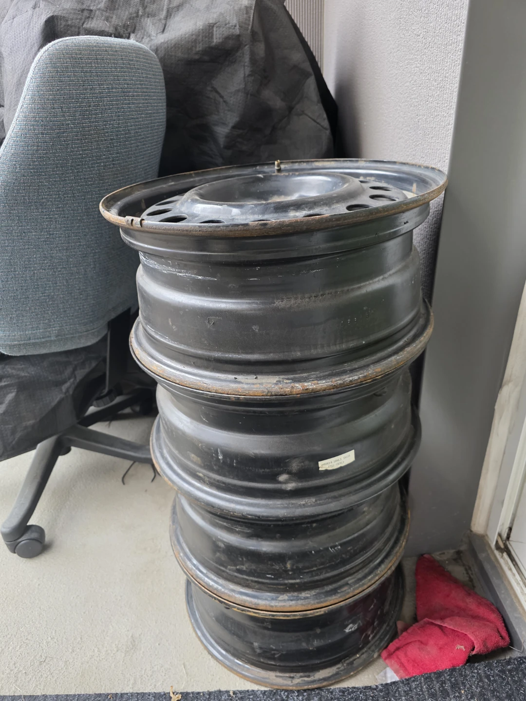 Set of 4 Black Steel Wheels