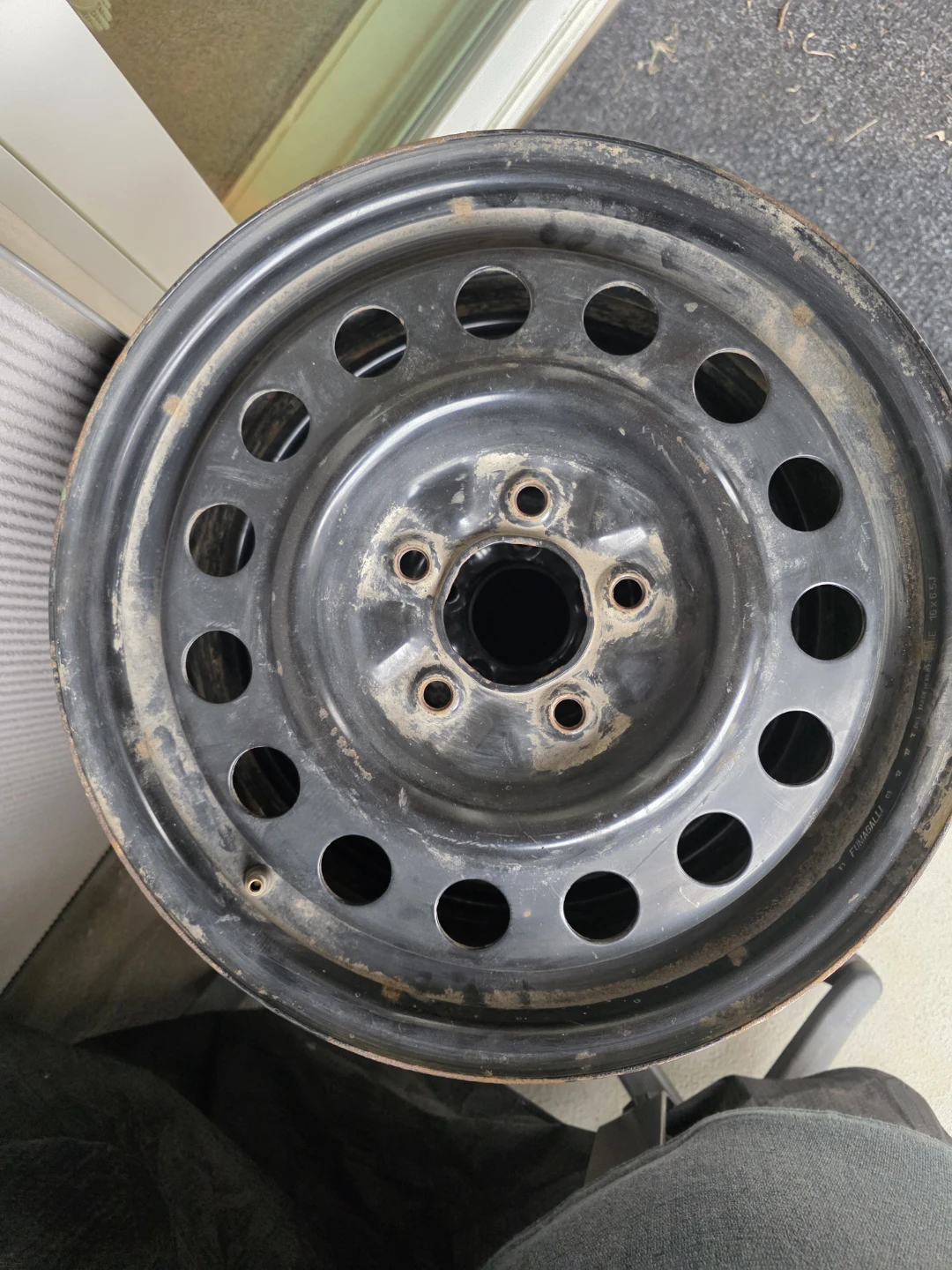 Set of 4 Black Steel Wheels - photo 2