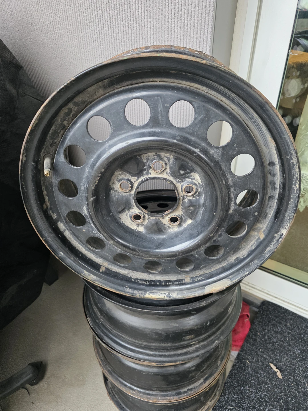 Set of 4 Black Steel Wheels - photo 3