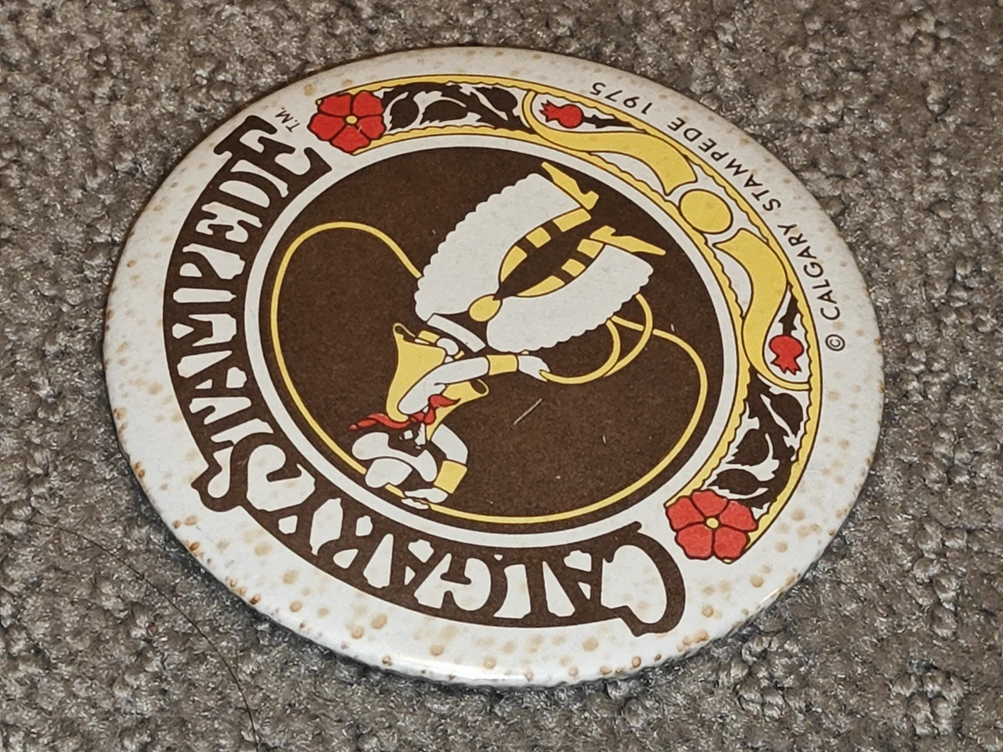 Vintage 1975 Calgary Stampede Cowboy Badge - Button Pinback Pin - photo 2