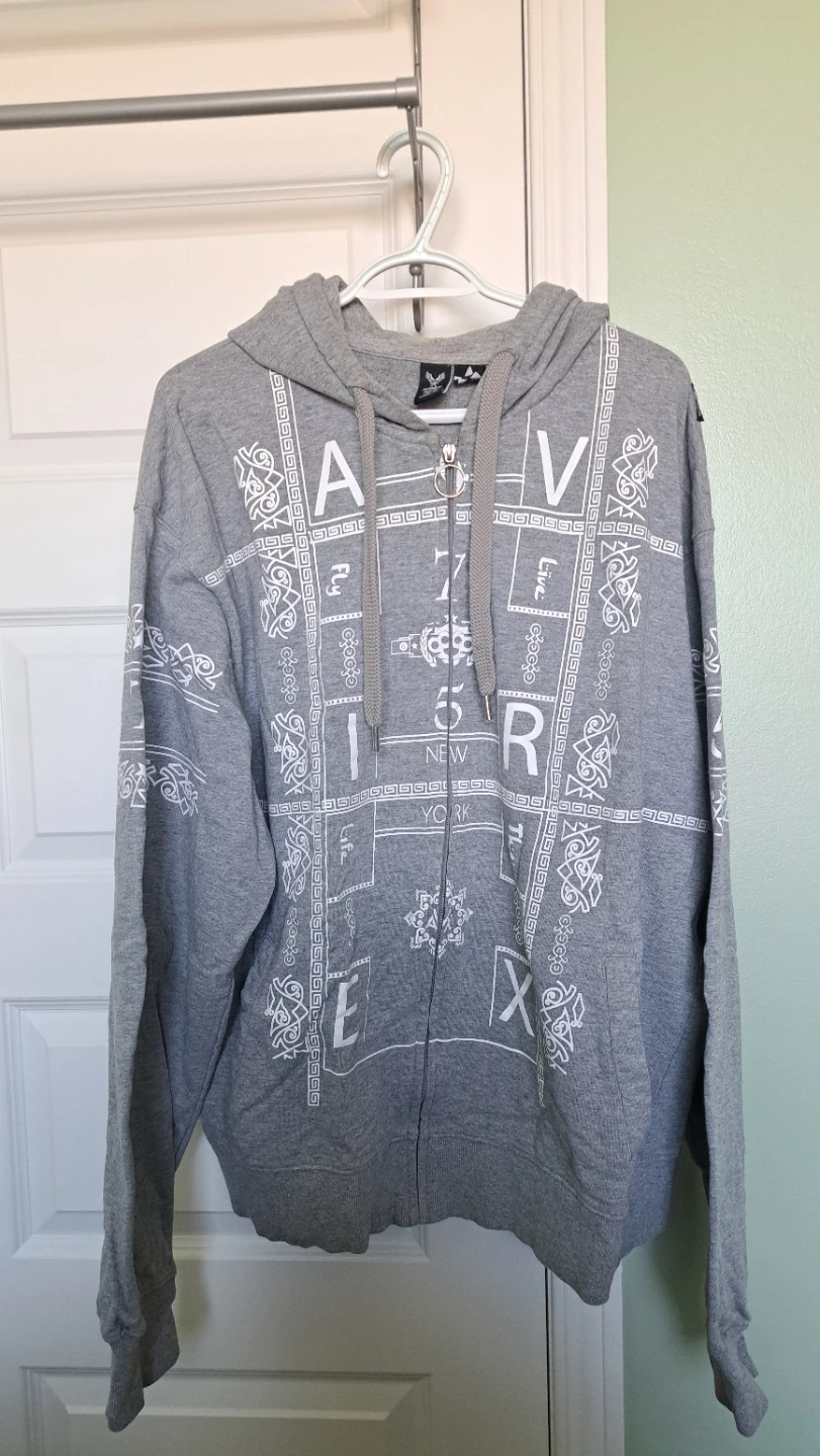 AVIREX Grey Zip-Up Hoodie XXXL