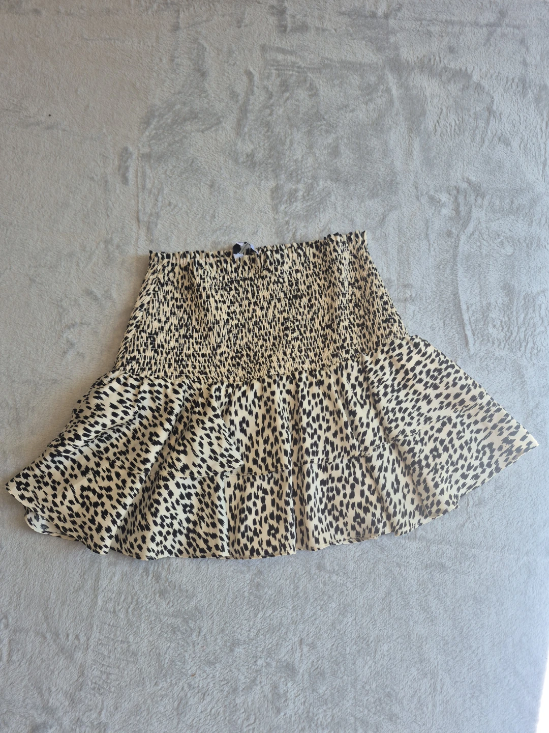 Endless Rose Smocked Leopard Print Mini Skirt - Size S