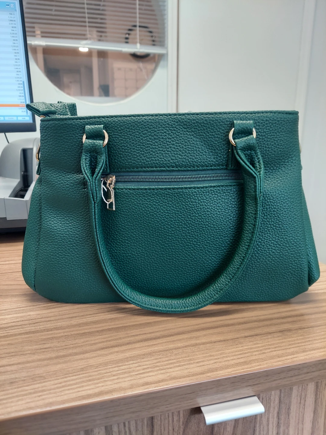 Green Faux Leather Tote Handbag - photo 2