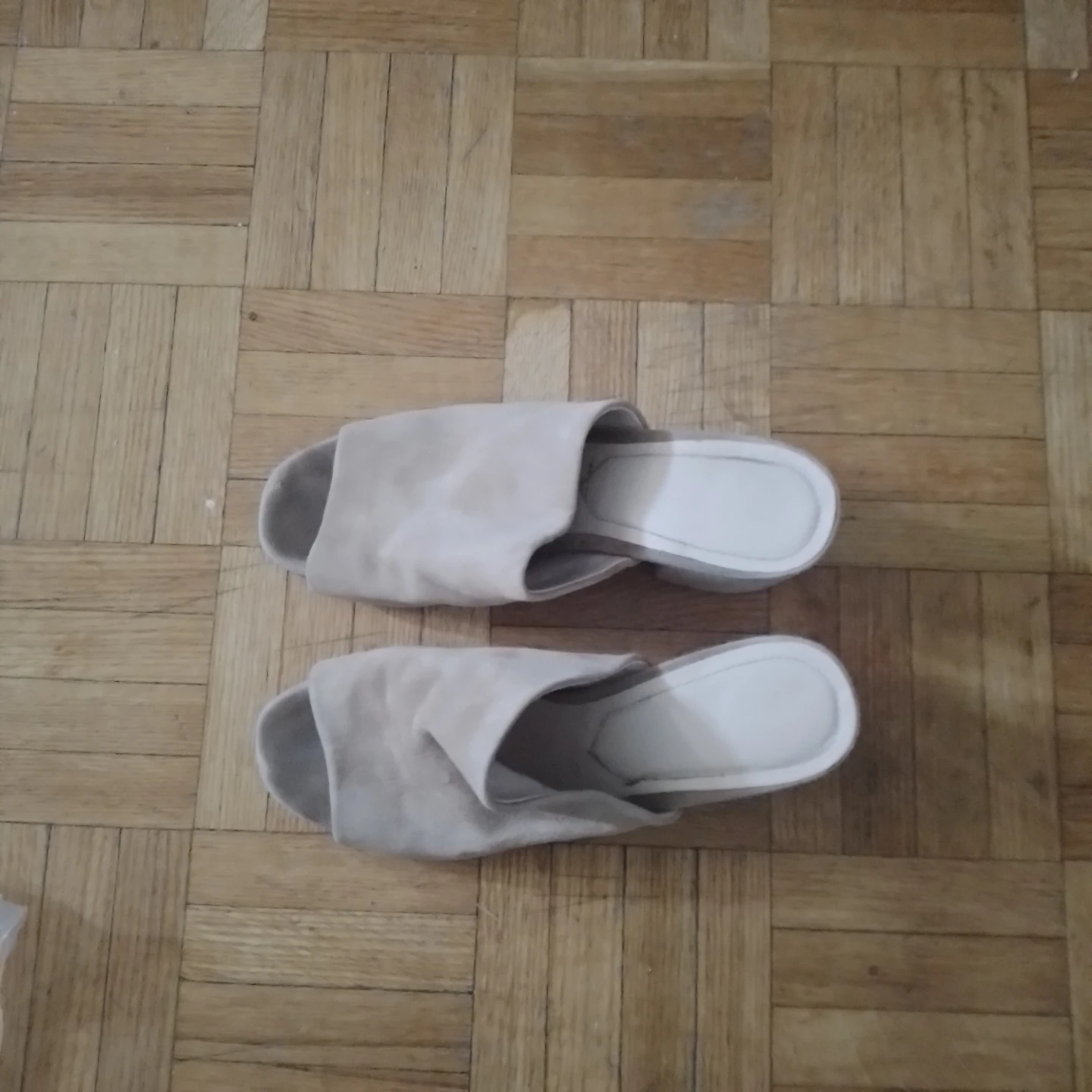 Tan Suede Block Heel Mules - photo 3