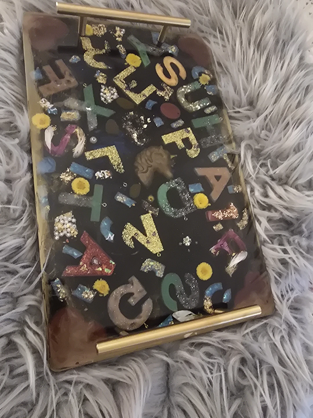 Resin Tray with Letters and Embellishments - photo 4
