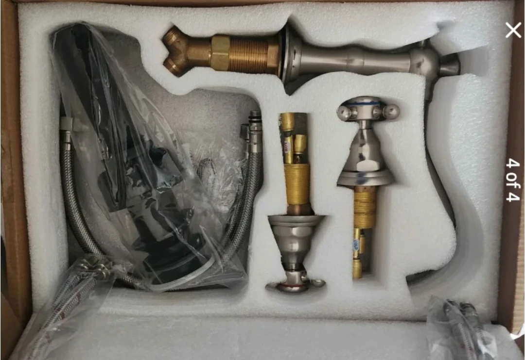 Brushed Nickel Faucet Set with Pop-Up Drain - photo 2