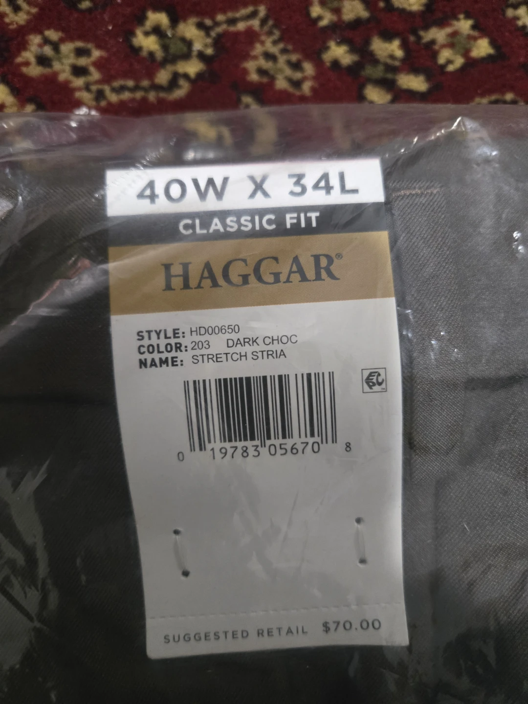 Haggar Men's Premium Comfort Dress Pants 40W x 34L Classic Fit - photo 3