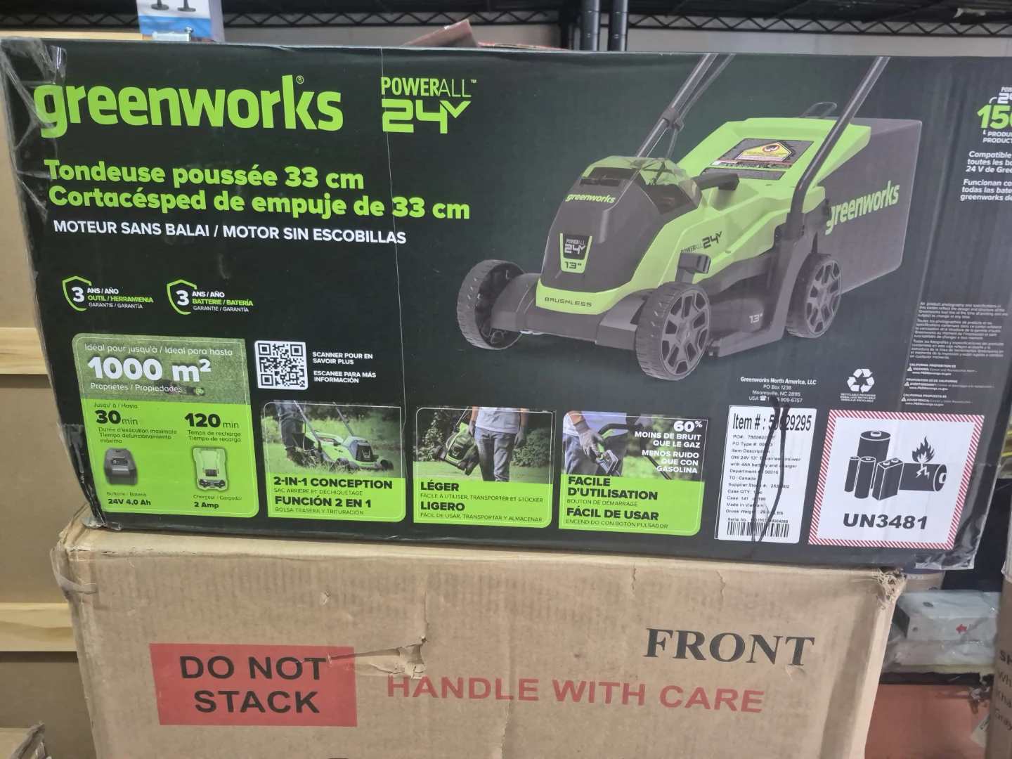 Greenworks 24V Cordless Electric Lawn Mower - photo 2