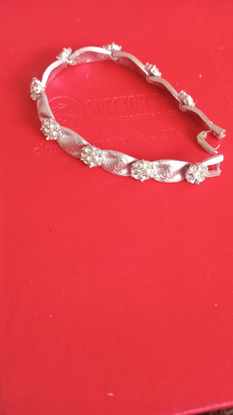 Trifari Silver Tone Bracelet with Rhinestones - photo 2