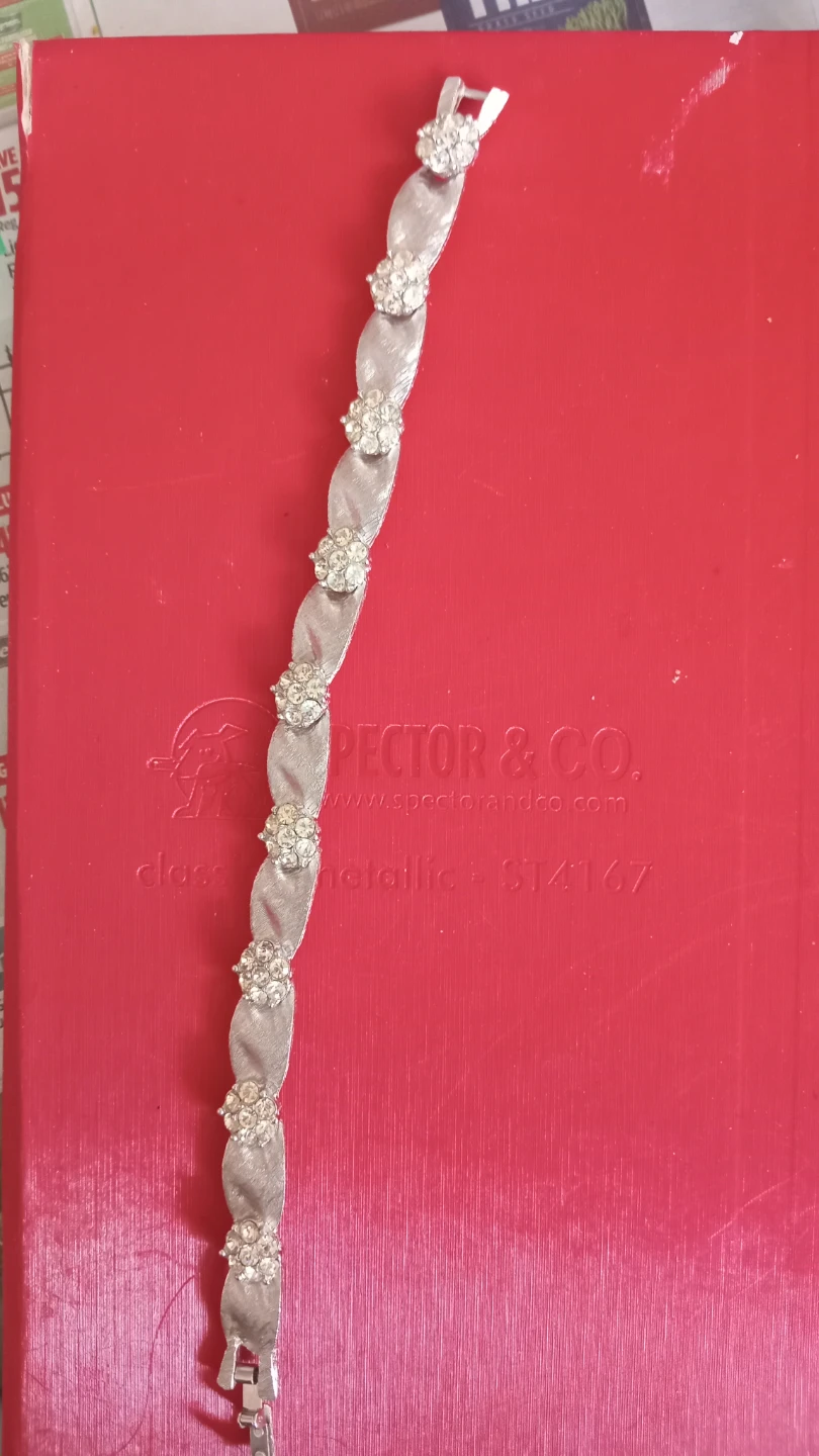 Trifari Silver Tone Bracelet with Rhinestones - photo 3