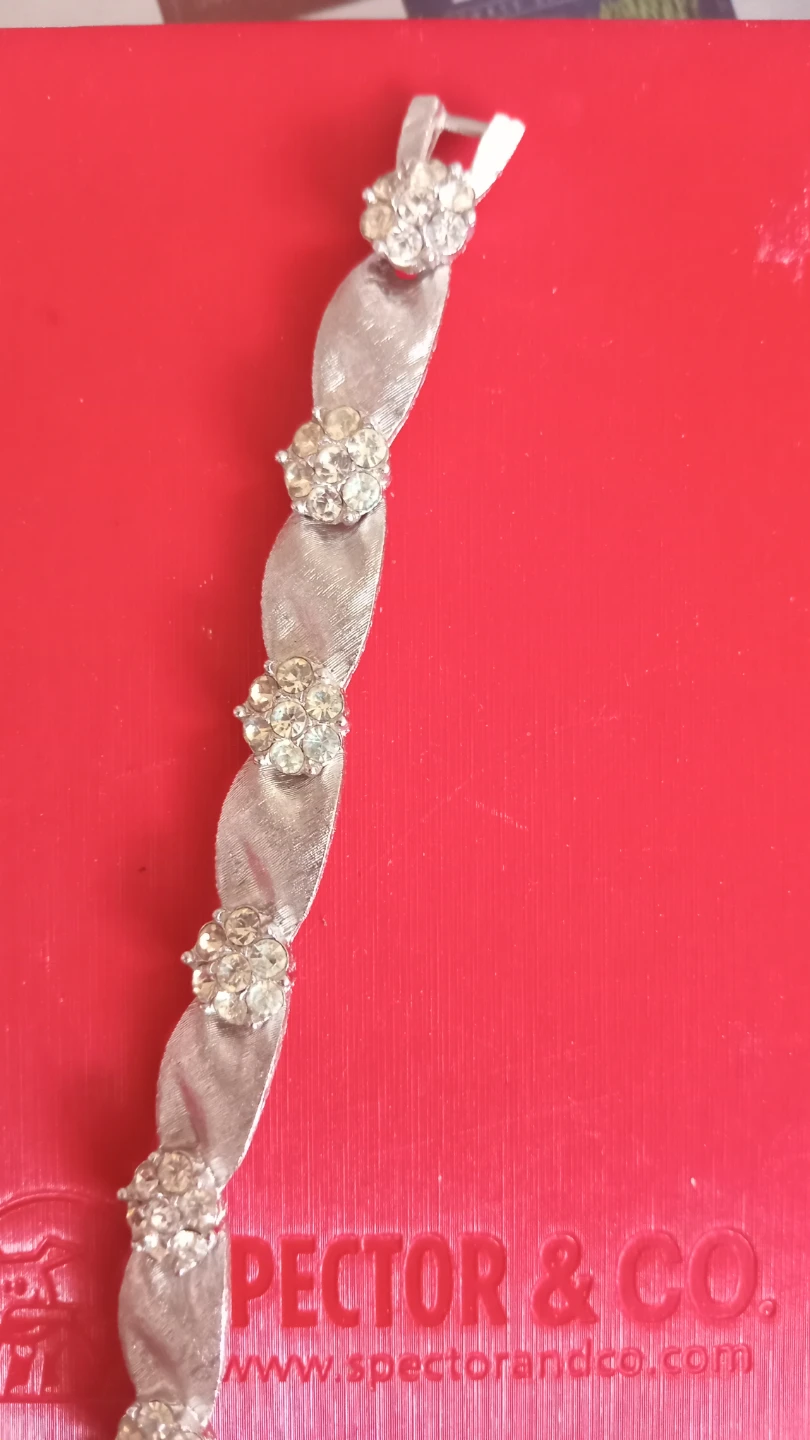 Trifari Silver Tone Bracelet with Rhinestones - photo 5