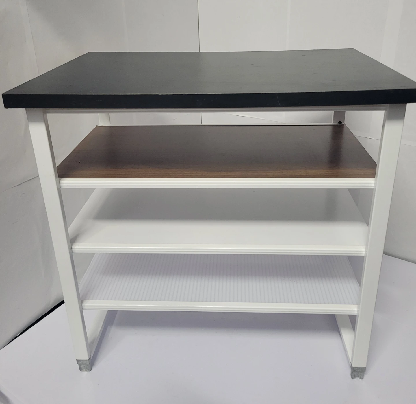 Black Top 3-Tier Shelf Unit