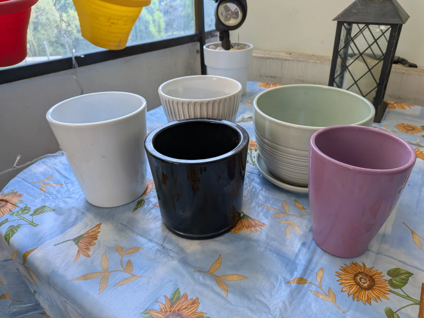 Collection of 6 assorted ceramic planters
