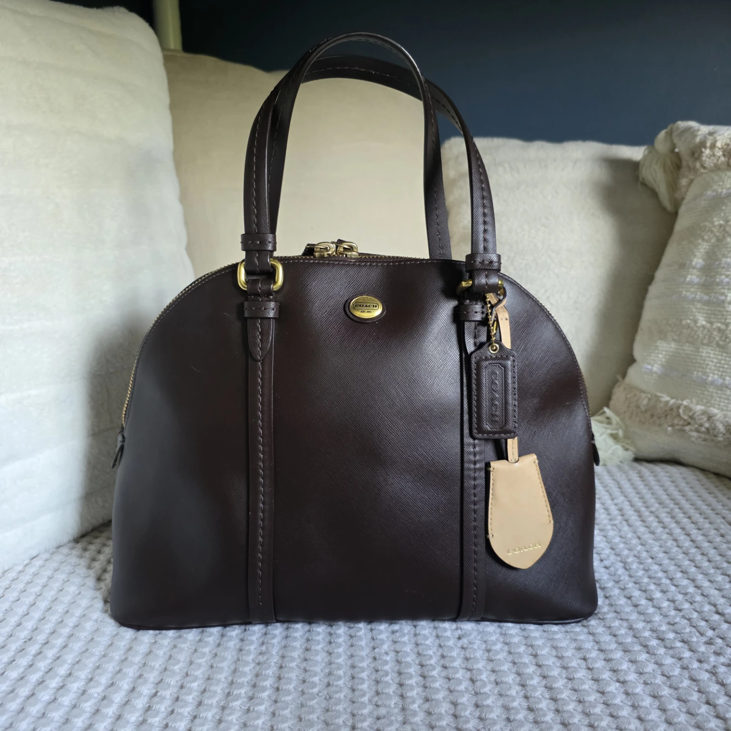 Brown Coach Leather Satchel Handbag