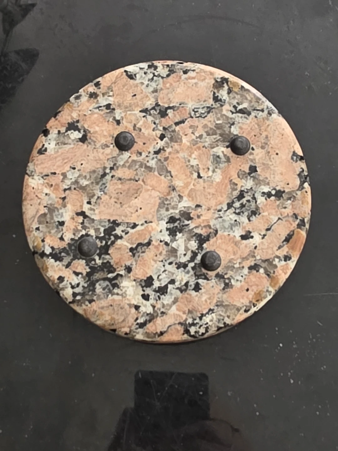 Round pink 61/2" Granite ashtray or  Candle Holder - photo 2