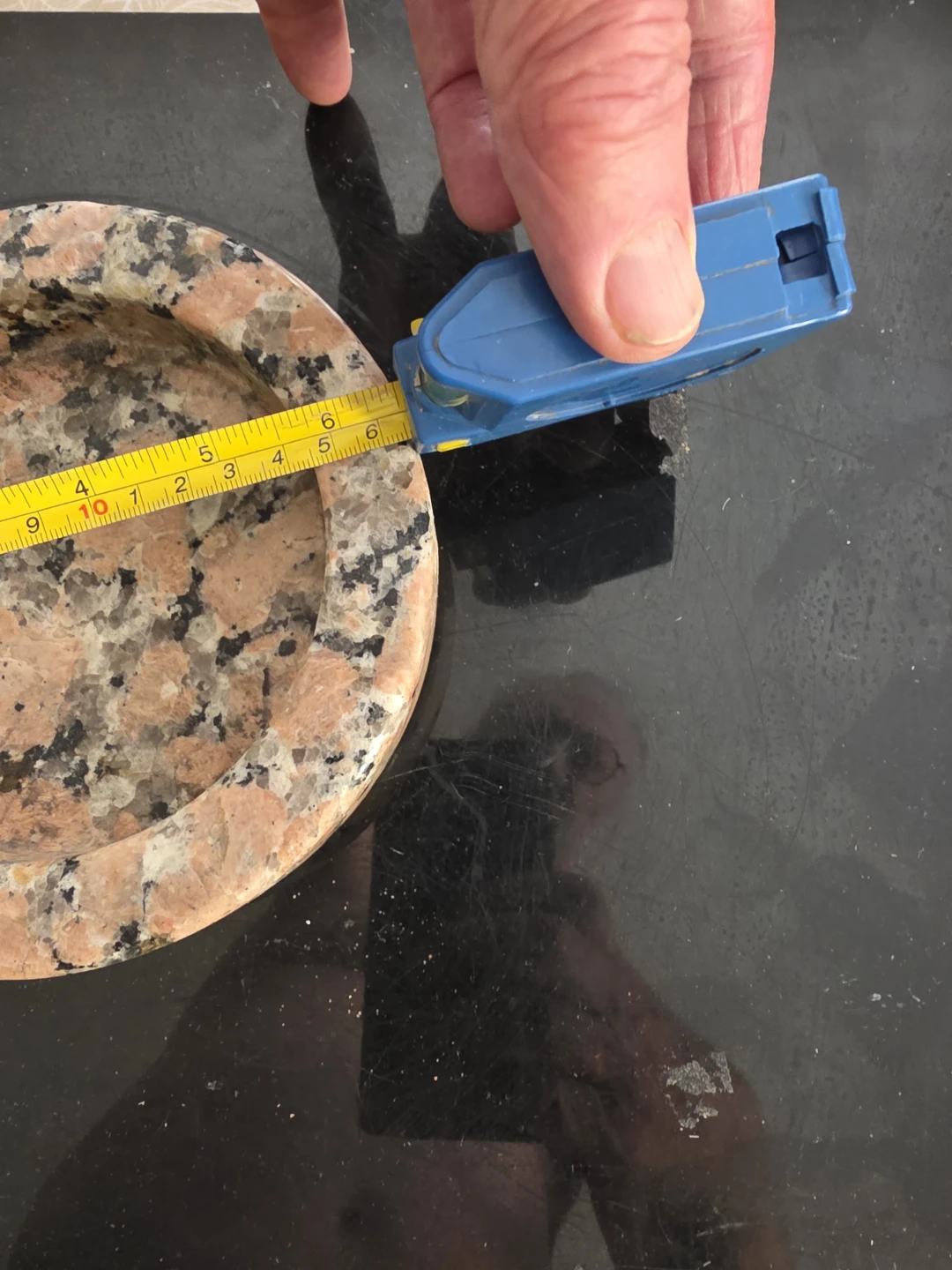 Round pink 61/2" Granite ashtray or  Candle Holder - photo 3