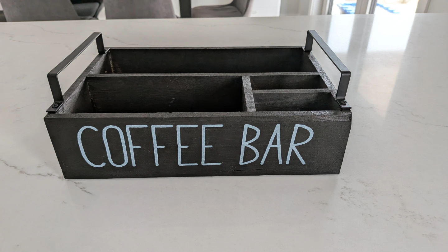 Wooden Coffee Bar Caddy Organizer