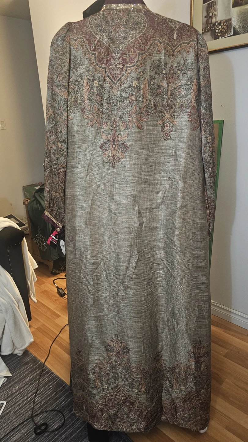 Elegant Brocade Kimono Style Robe with Belt - photo 2