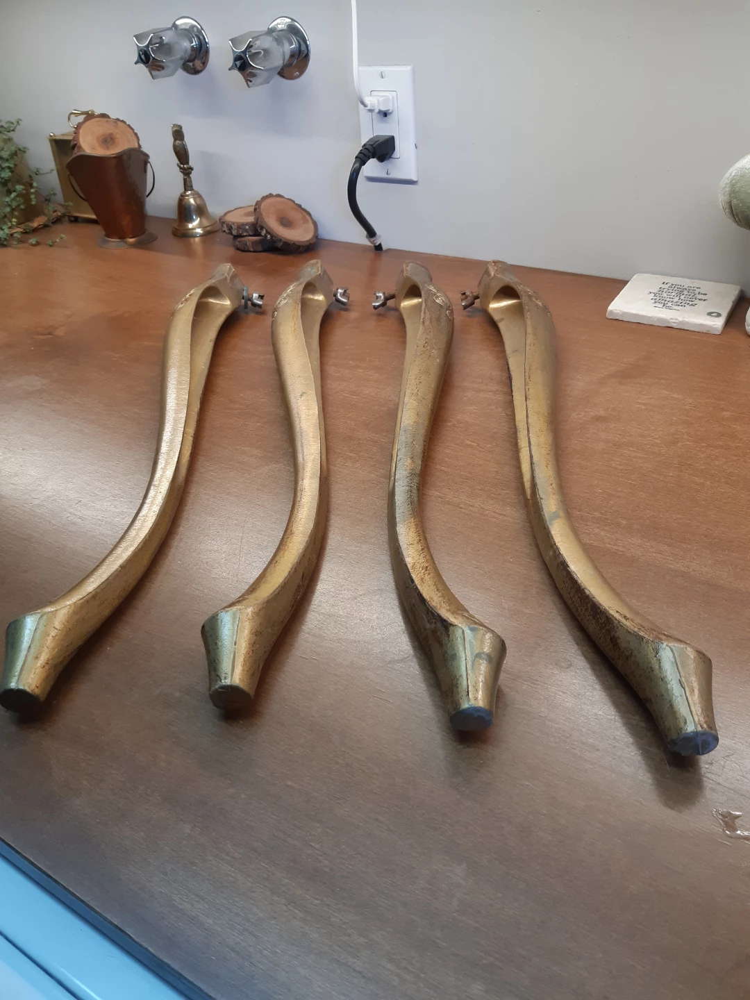 Set of 4 vintage Italian florentine nesting table legs - photo 2