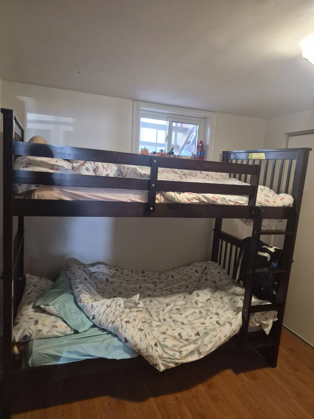 Dark Wood Bunk Bed with Ladder - photo 2