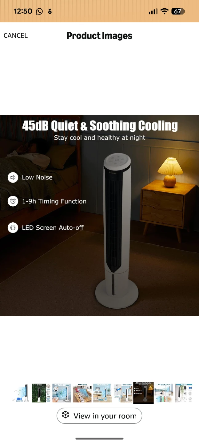 Costway Tower Fan with Remote - photo 4