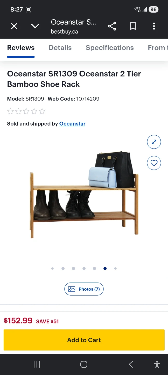 Oceanstar 2 Tier Bamboo Shoe Rack