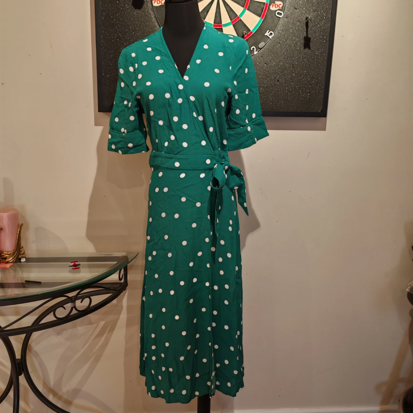 Other Stories Green Polka Dot Midi Wrap Dress - photo 5