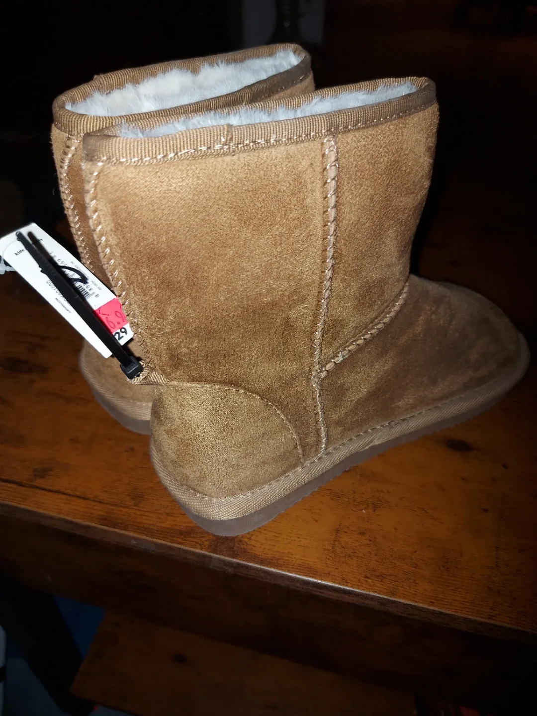 Brown Faux Suede Ankle Boots with Fur Lining - photo 4