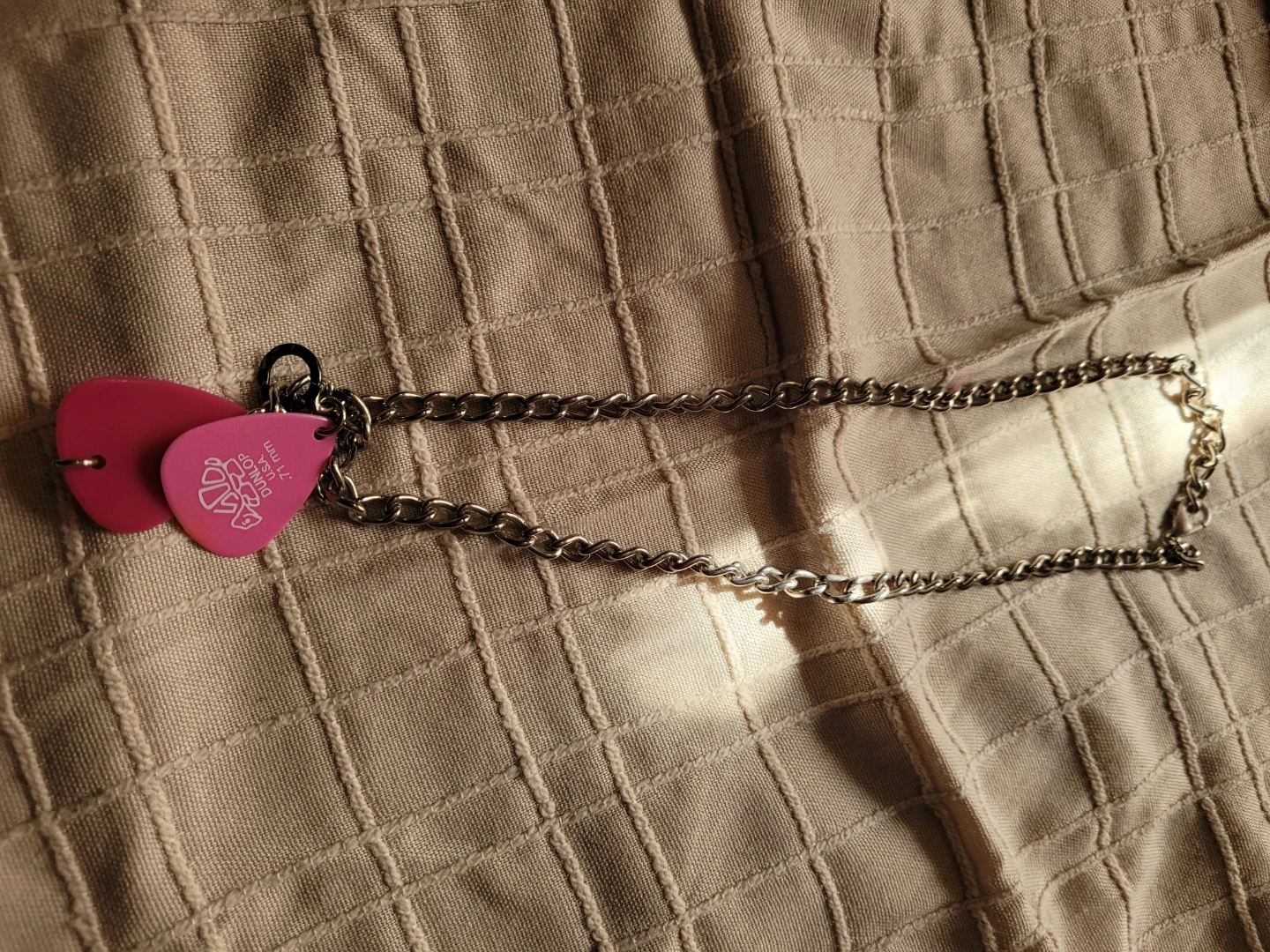 Pink Guitar Pick Necklace - photo 2