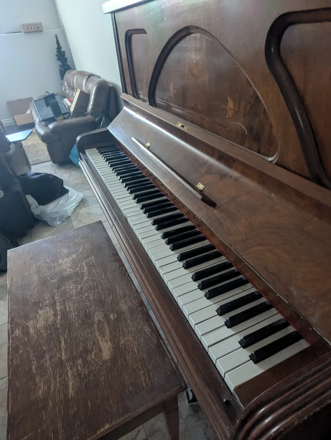 Vintage Upright Piano with Bench