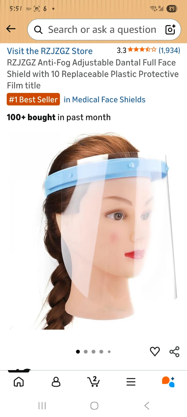 RZJZGZ Anti-Fog Adjustable Dental Full Face Shield