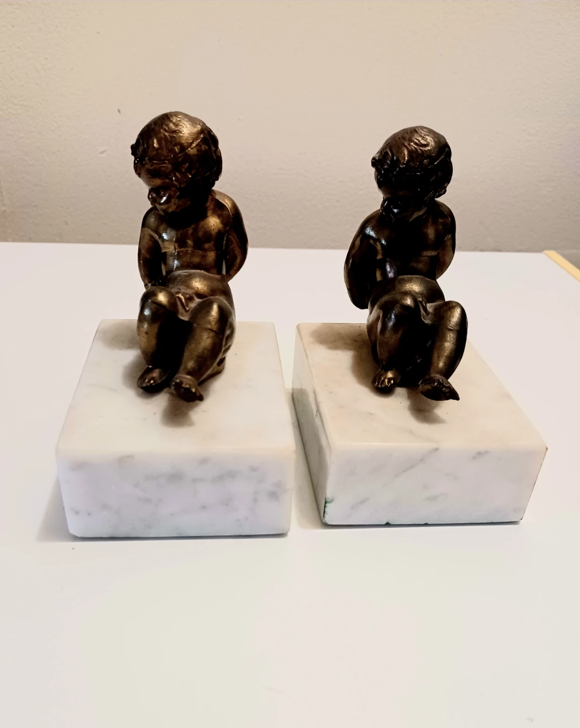 Vintage Bronze Cherub Bookends Set - photo 2