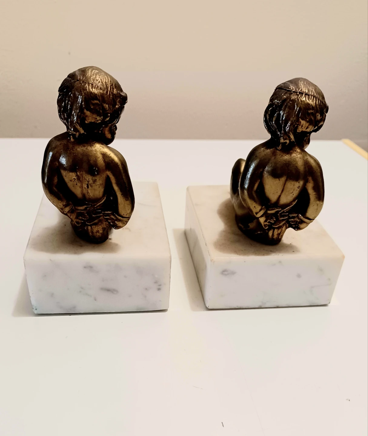 Vintage Bronze Cherub Bookends Set - photo 3