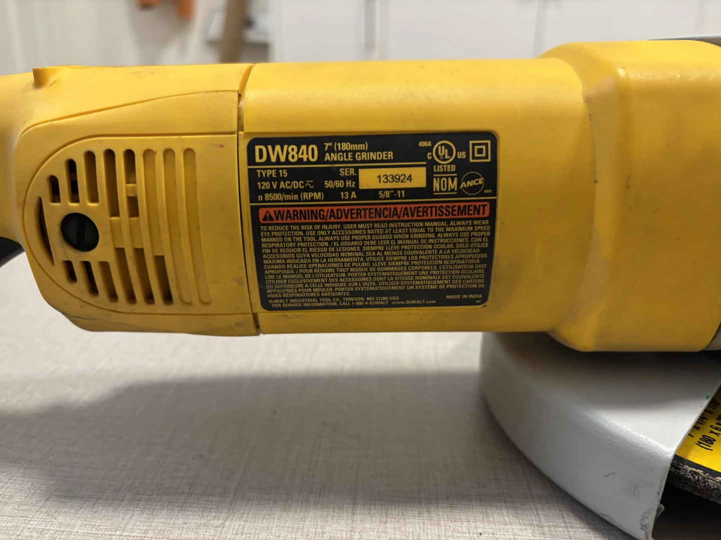 DEWALT DW840 7" Angle Grinder - photo 2