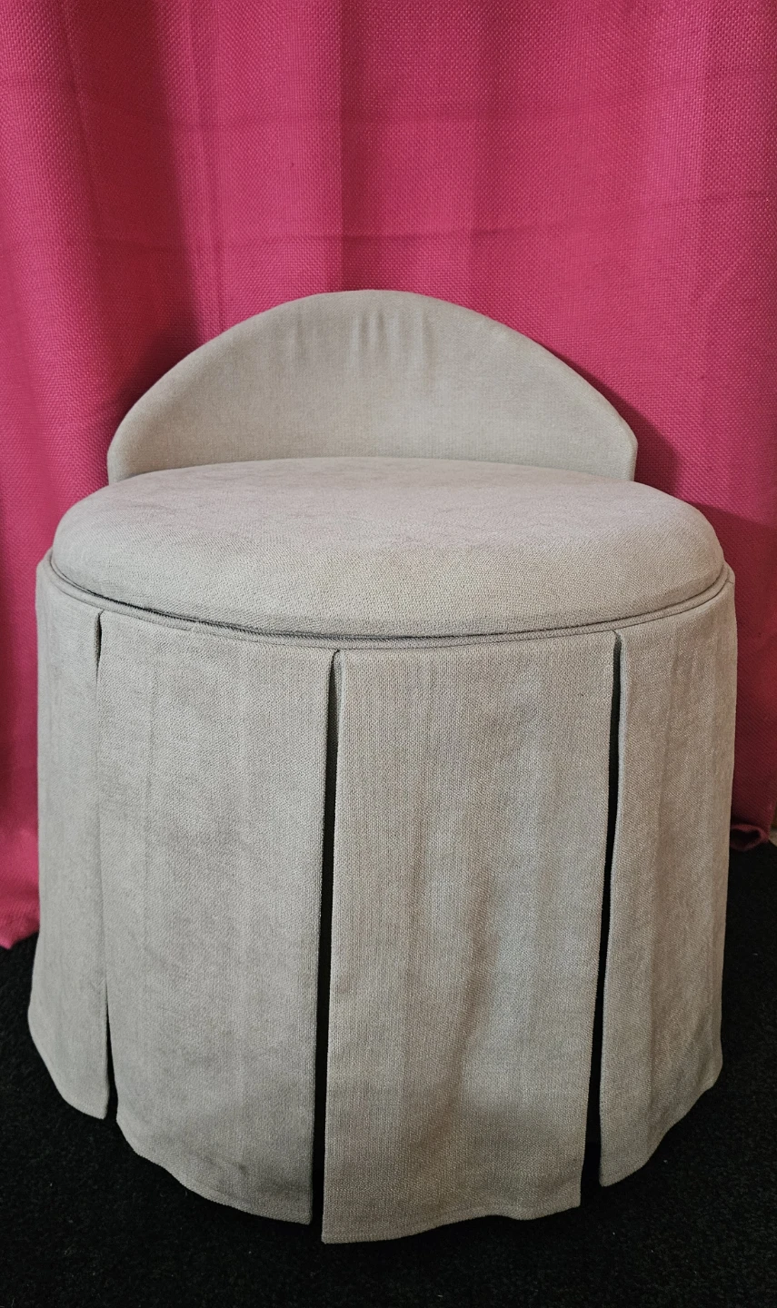 Upholstered Vanity Stool with Backrest
