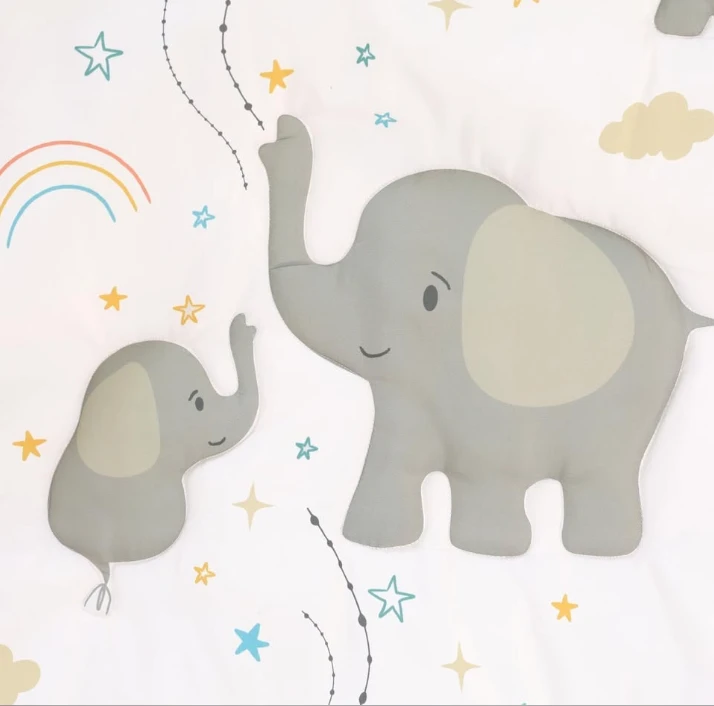 The PeanutShell 3 Piece Baby Crib Bedding Set - Elephant Whimsy - photo 4