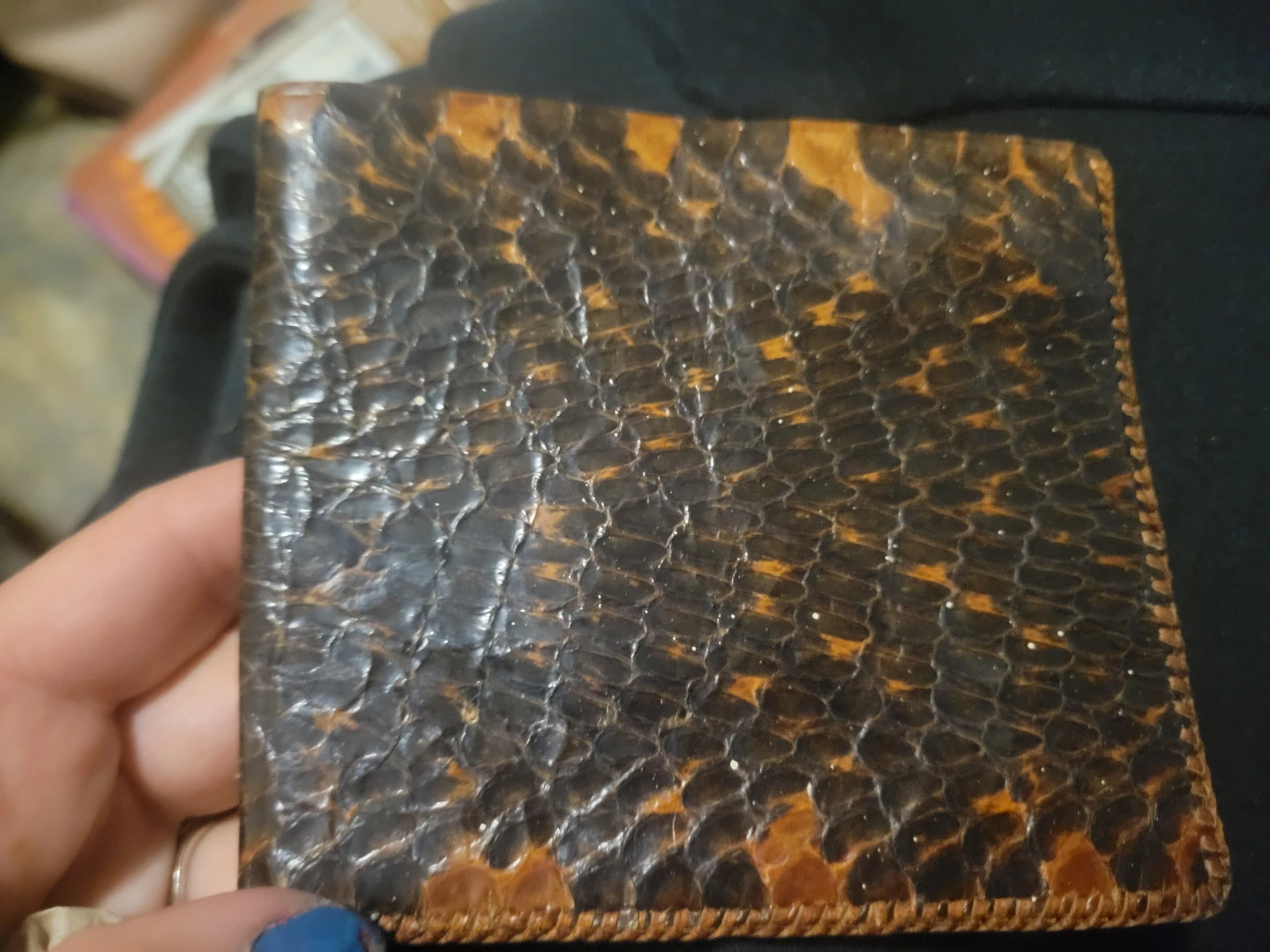 Vintage Snake Skin Bifold Wallet - photo 2