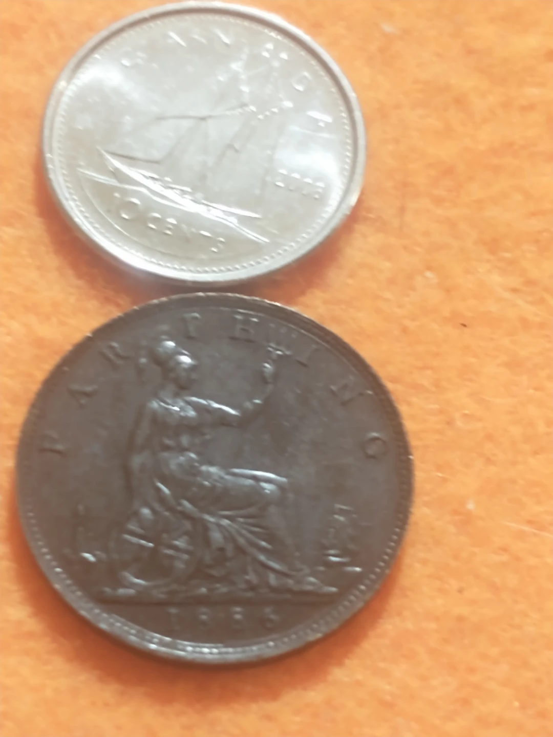 1886 England Farthing Coin - photo 2