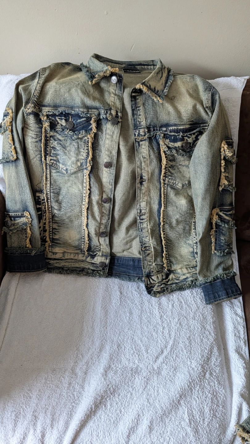 Washed Denim Jacket and Flare Jeans Set