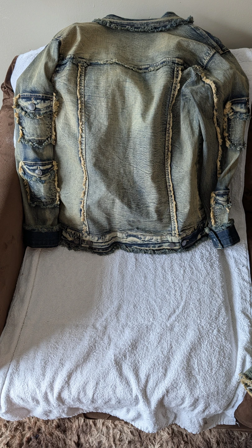 Washed Denim Jacket and Flare Jeans Set - photo 2