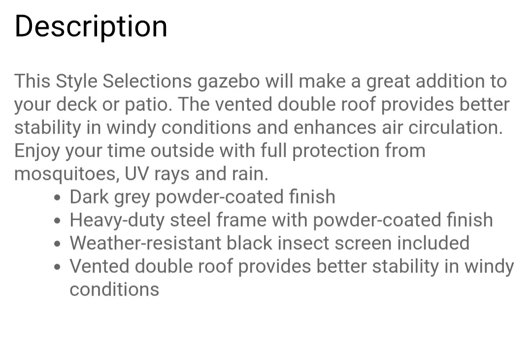 Style Selections Gazebo with Screen - Grey 10×10 FT - photo 5
