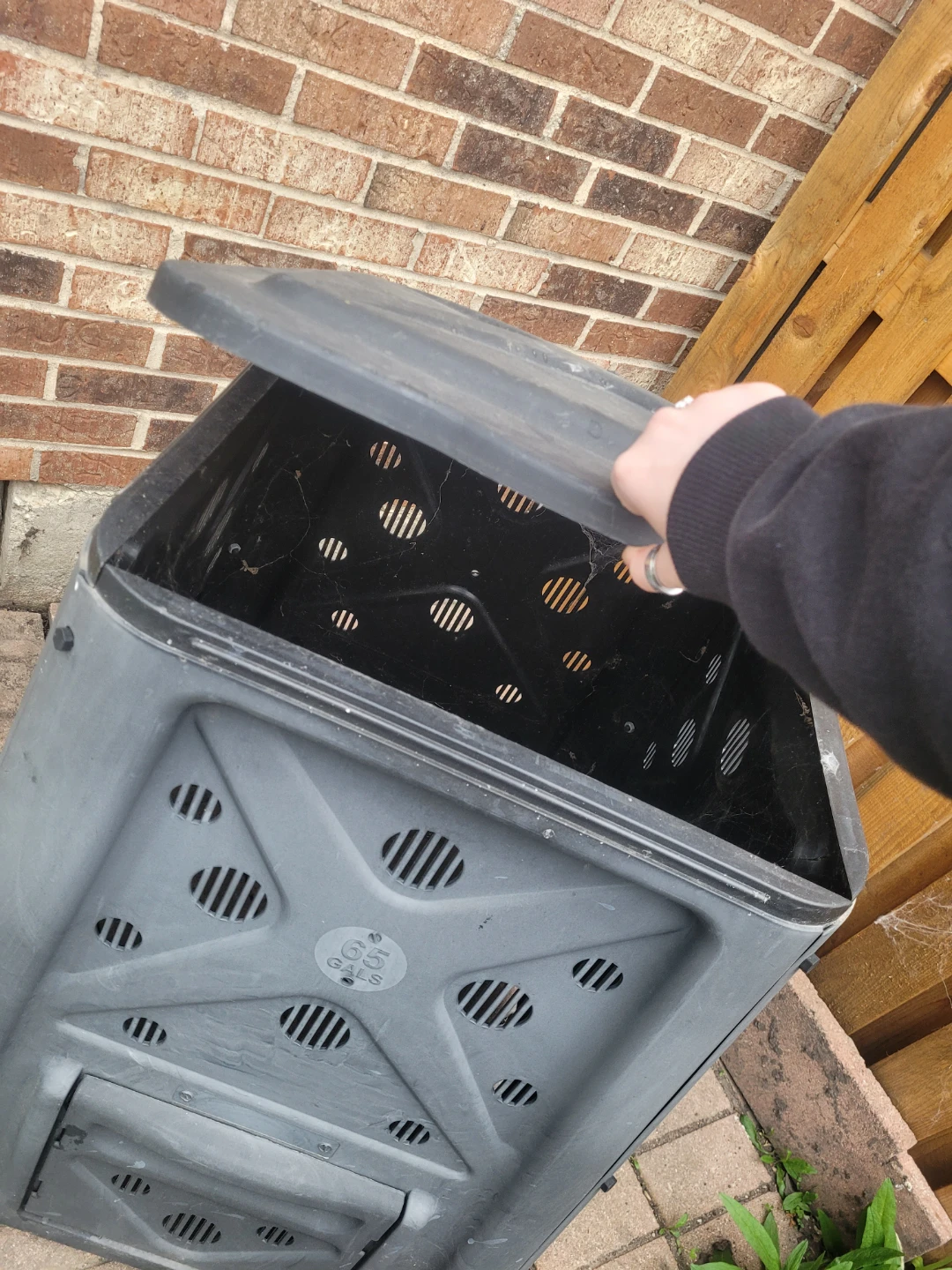 Black Compost Bin with Lid and Doors - photo 3