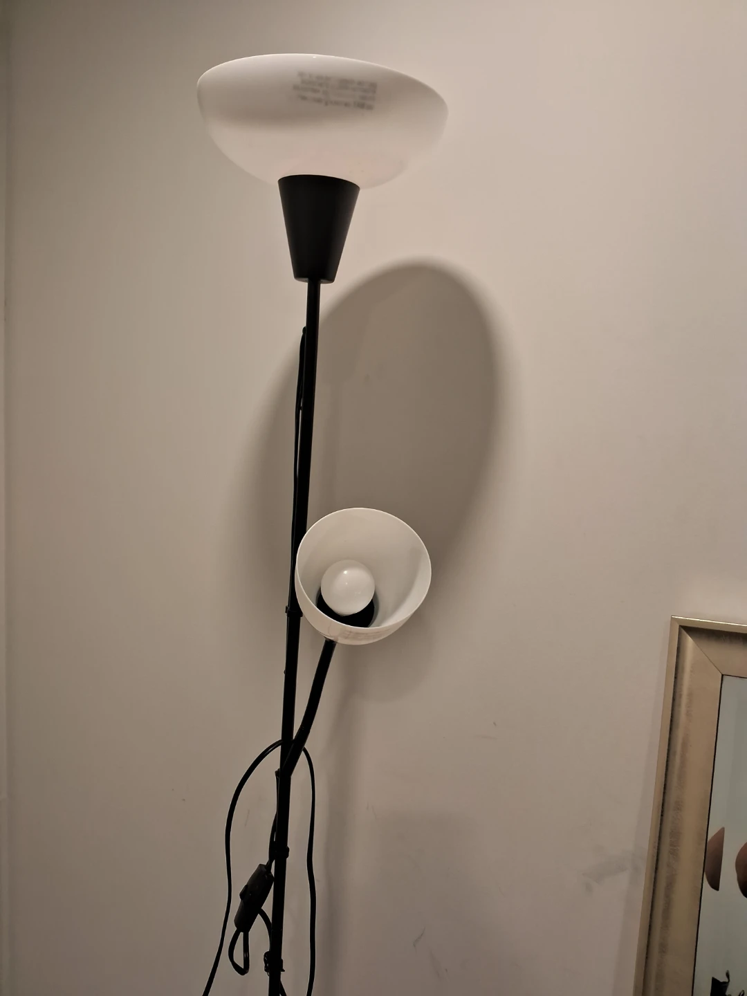 Black Floor Lamp with Adjustable Reading Light - photo 2