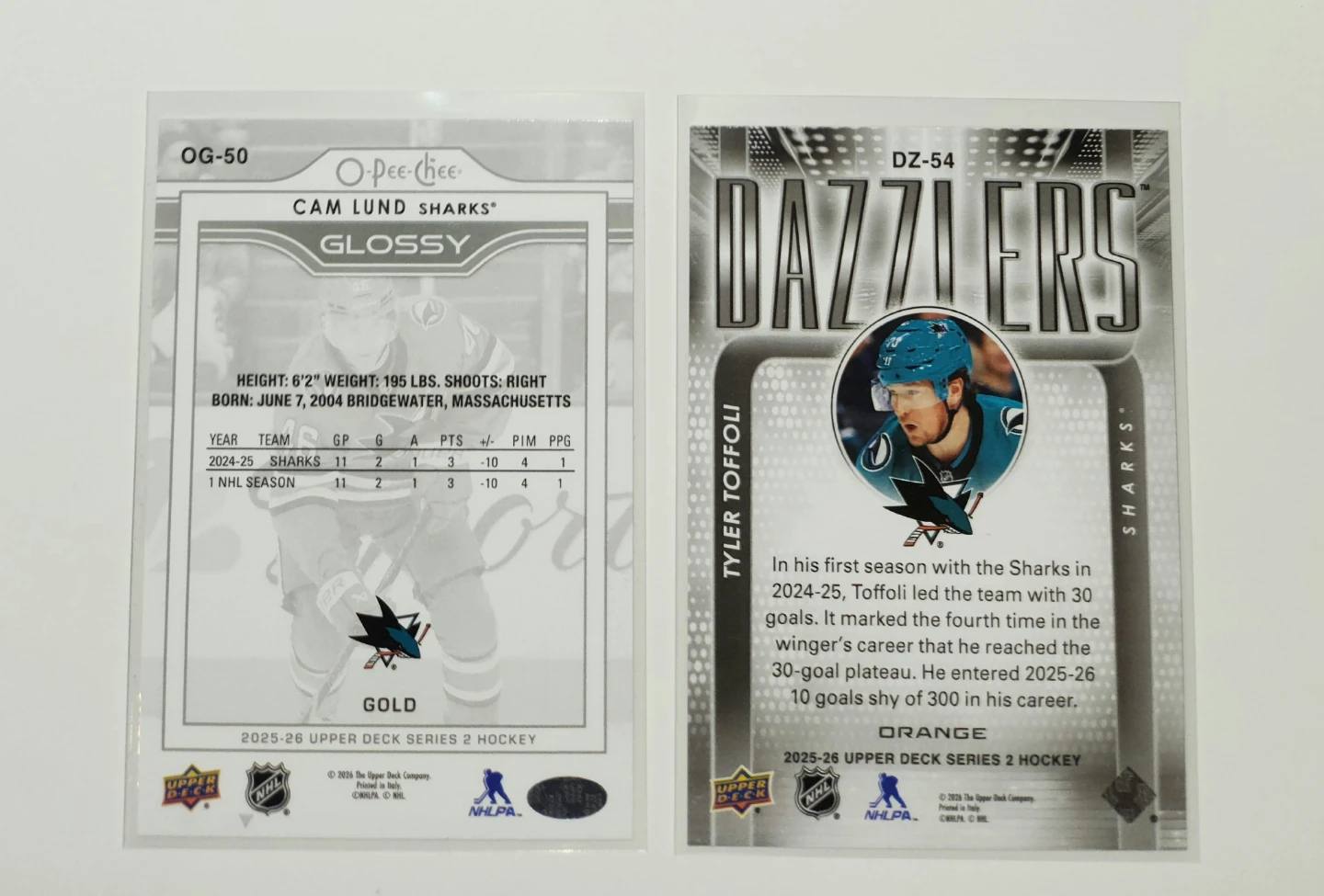 Pick Up x2 San Jose Sharks Hockey Card - photo 2