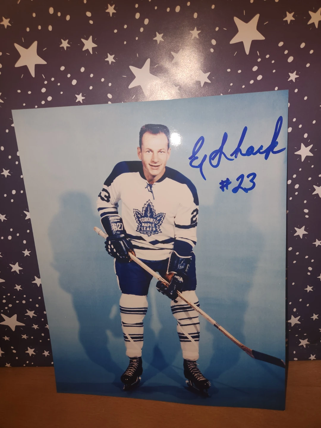 Eddie Shack "Battle of the Badges" Autographed Photo