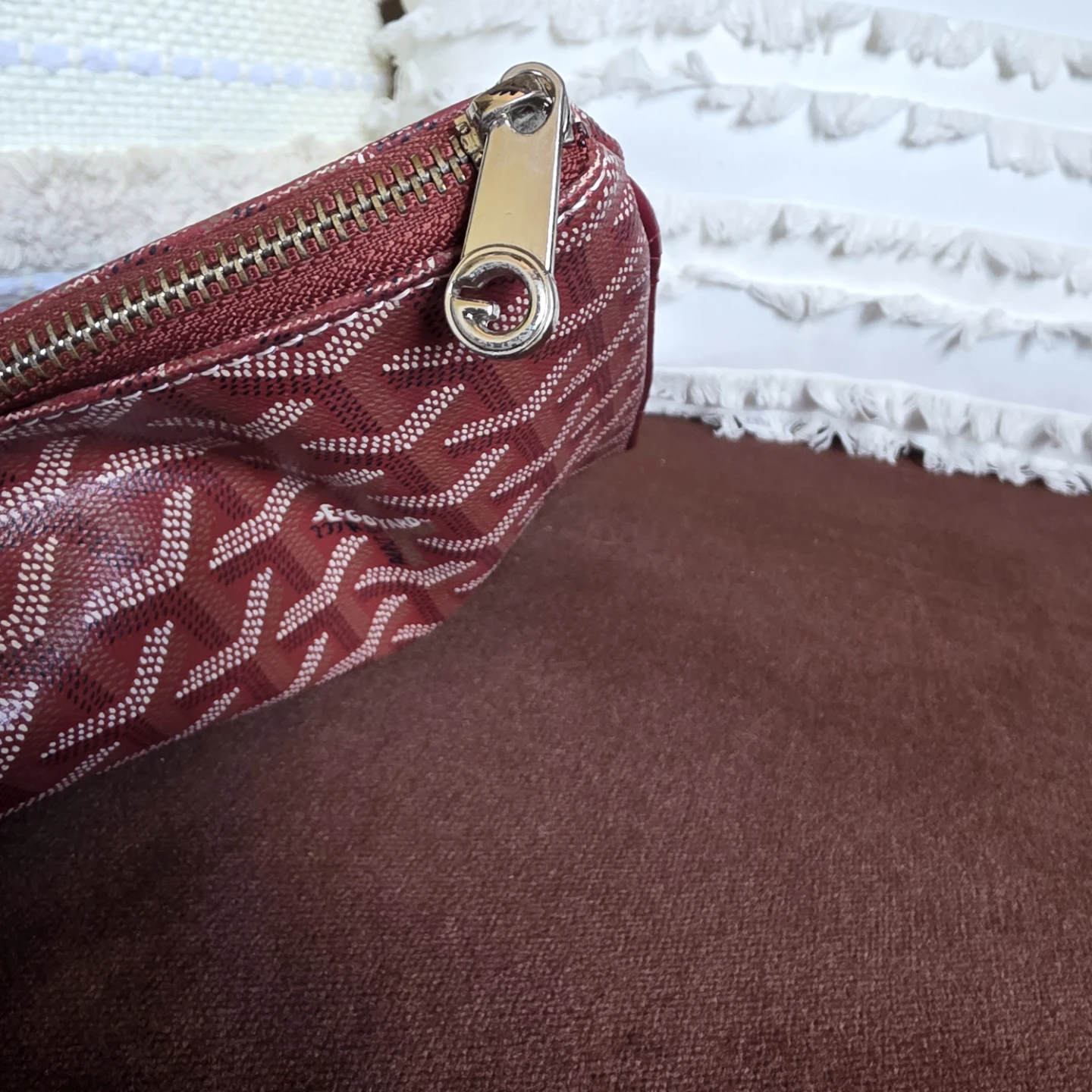 Goyard Burgundy Chevron Pouch - photo 2