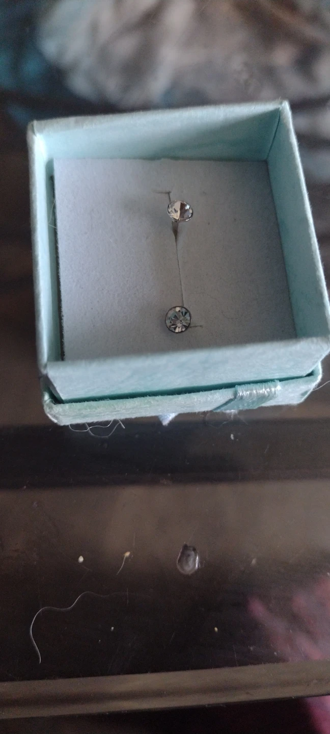 Box of 2 Clear Rhinestone Stud Earrings