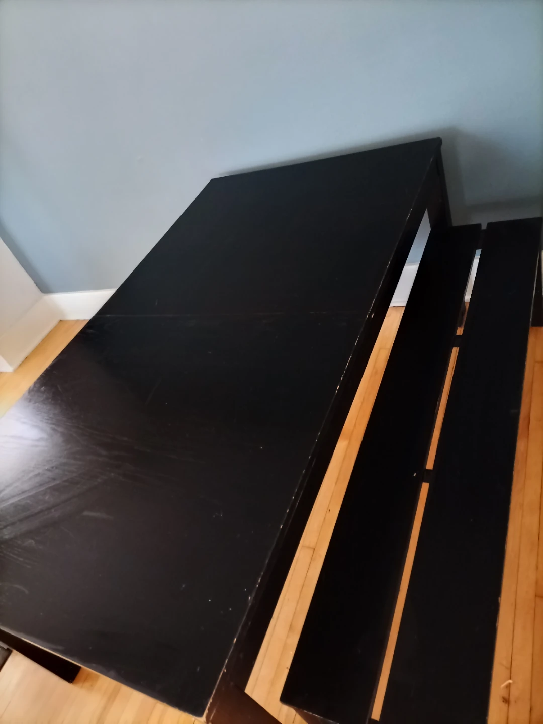 Black Dining Table with Bench - photo 2