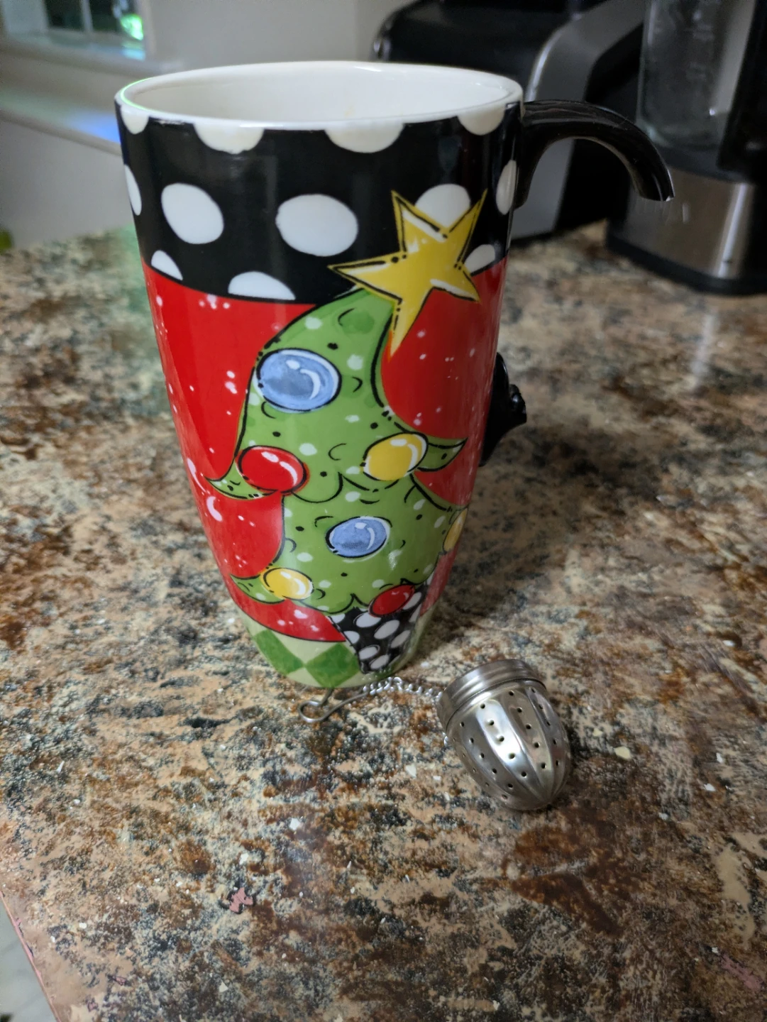Christmas Tree Mug with Tea Infuser
