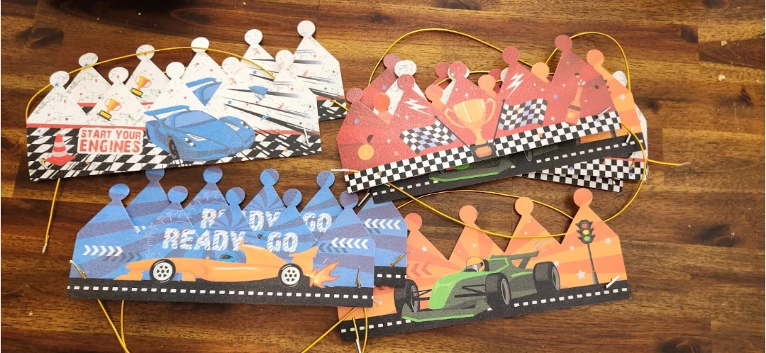 Race Car Party Crowns (Set of 10)